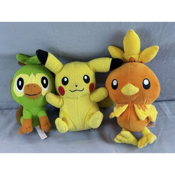 Pokemon Plush Lot of 3 Stuffed Animal Toy Pikachu And Friends - Picture 1 of 5